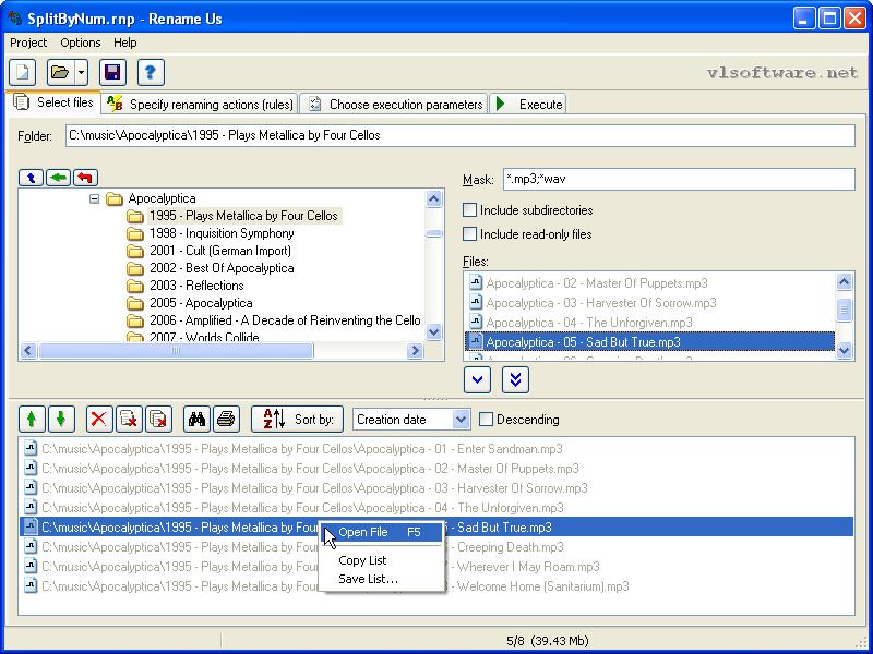 Screenshot of Rename*us 1.1