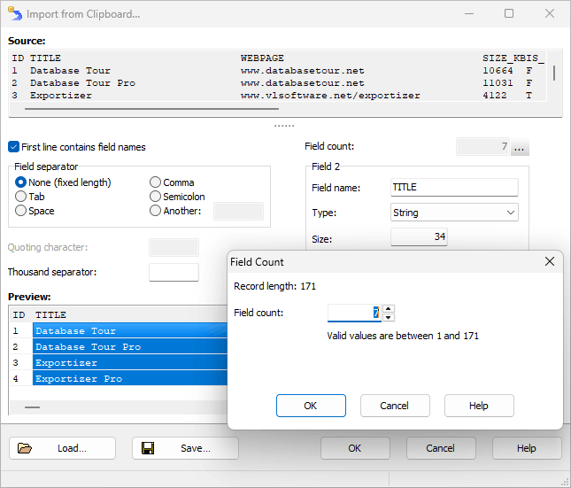 Importing Data from Clipboard