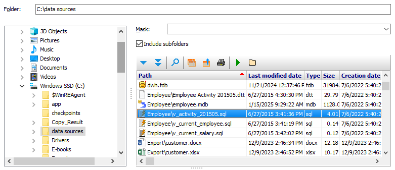 Internal explorer