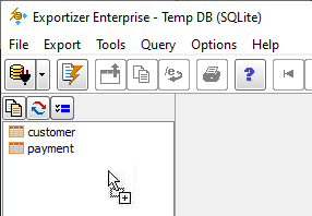 Dragging and Dropping Database Files