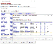 Table mappings for SQLite to PostgreSQL exporting