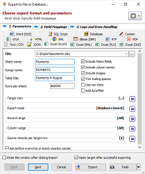 Exporting Data to Excel in Exportizer